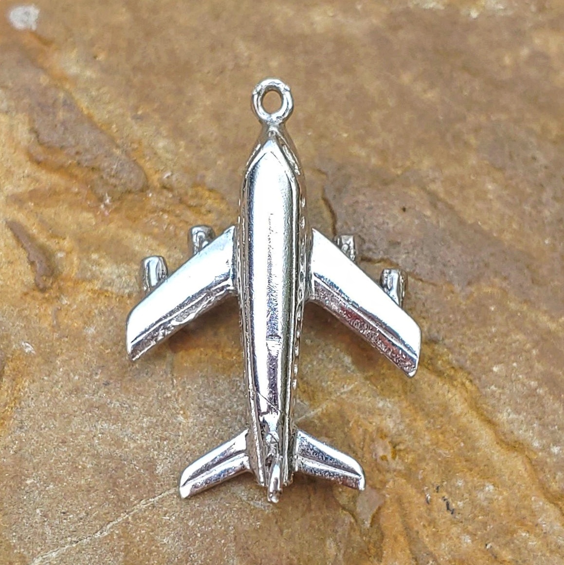 Silver Airplane Necklace Sterling Silver Jet Airplane 