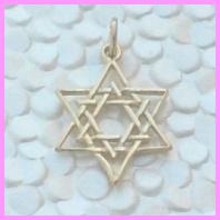Jewish Charm - Star of David, layered 14k Y Gold
