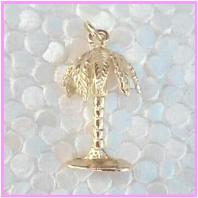 Palm Tree Charm 14k Y Gold