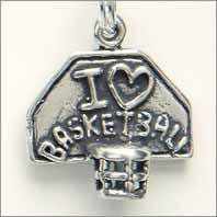 Basketball Charm - I Heart Basketball