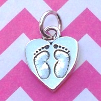 Heart Charm with Baby Feet