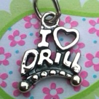 Drill Team Charm- I heart Drill