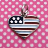 Heart Flag Charm - Enamel