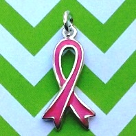 Pink Awareness Ribbon Charm
