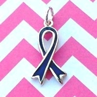 Blue Awareness Ribbon Charm