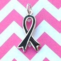 Black Awareness Ribbon Charm