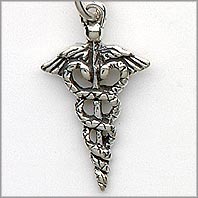 Caduceus Medical Symbol Charm